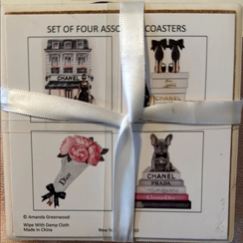 Chanel and Dior Lux Designer Themed Decorative Coasters